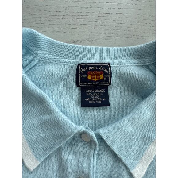 Route 66 Baby Blue Old Money Preppy Sporty Collared Shirt (N) - Picture 3 of 4